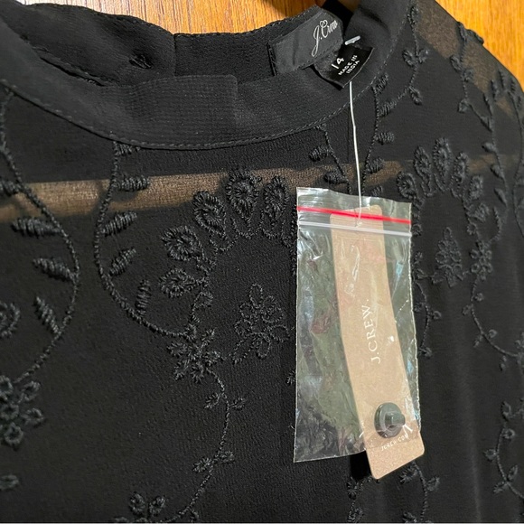 Boho J Crew Lace Embroidered Long-Sleeve Midi Dress A-line Sold Out 14 NWT - Picture 4 of 6
